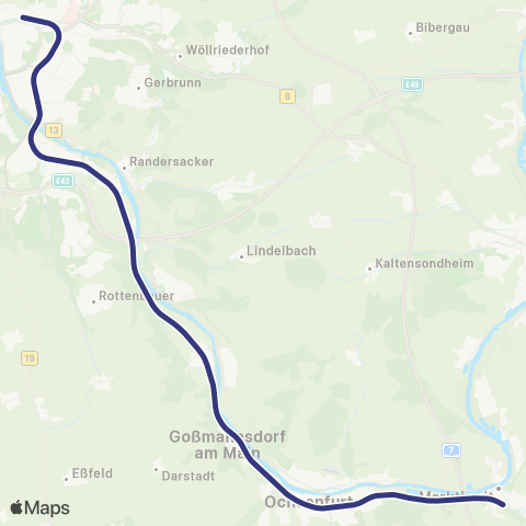 MVV Würzburg Hbf - Marktbreit map
