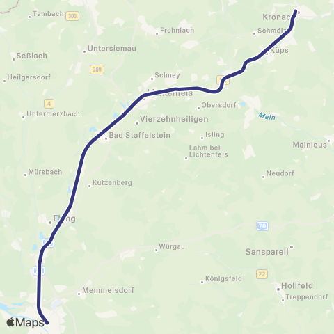MVV Bamberg - Kronach map