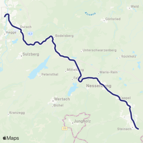 MVV Kempten Hbf - Pfronten-Steinach map