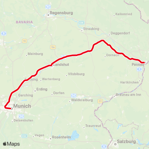 MVV Hauptbahnhof - Plattling map