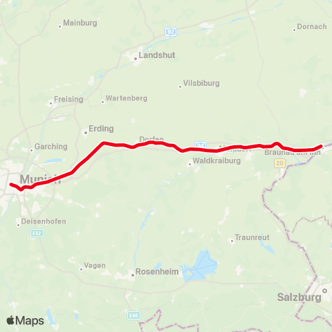 MVV München Hauptbahnhof - Mühldorf (Oberbay) map