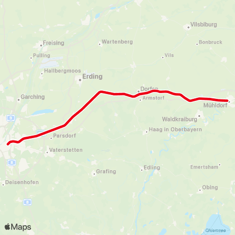 MVV München Ost - Mühldorf (Oberbay) map