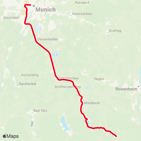 MVV München Hbf Gl. 27-36 - Holzkirchen map
