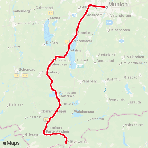MVV Huglfing - Mittenwald map