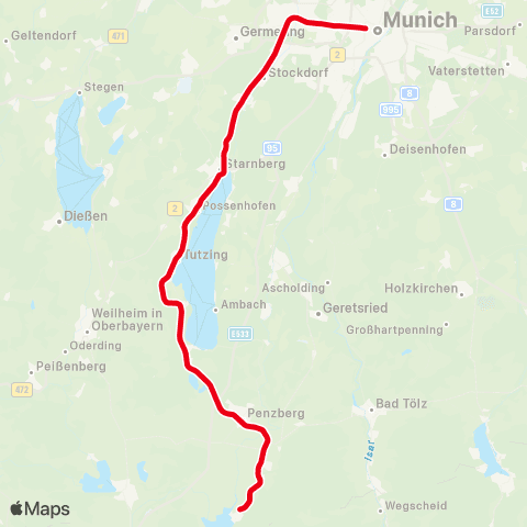 MVV München Hbf Gl. 27-36 - Penzberg map