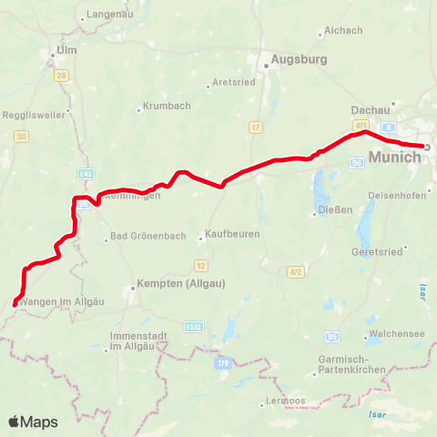 MVV München Hauptbahnhof - Buchloe map