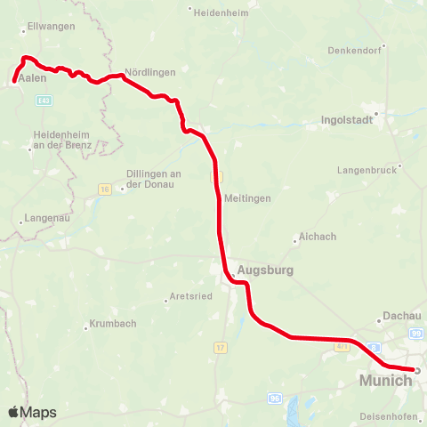 MVV Aalen Hbf - Bahnhof Haunstetterstraße map
