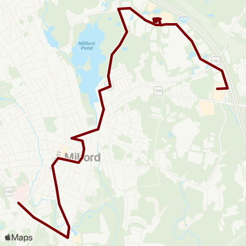 MetroWest RTA Route 14 map