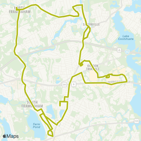 MetroWest RTA Route 3 map