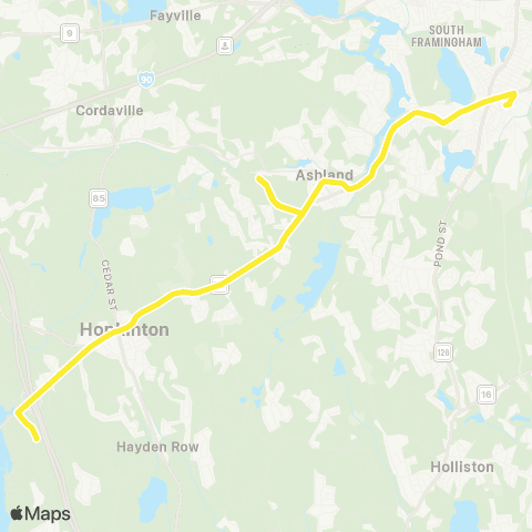 MetroWest RTA Ashland / Hopkinton map