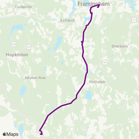 MetroWest RTA Route 6 map