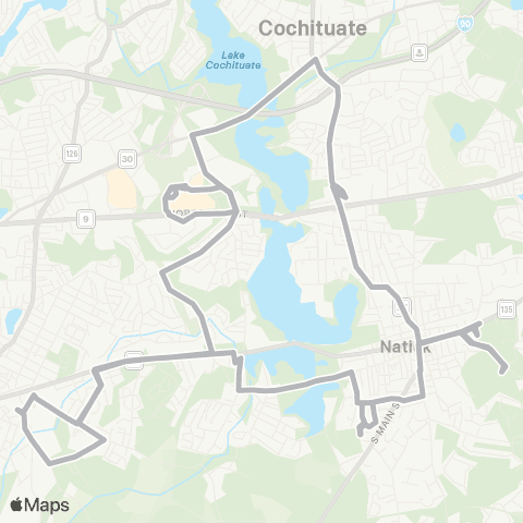 MetroWest RTA Natick map