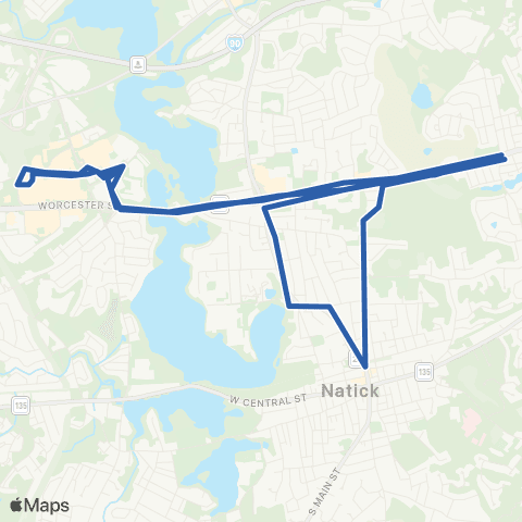 MetroWest RTA Mathworks Natick Shuttle map