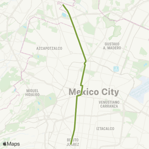 Metrobús Tenayuca - Pueblo Station. Cruz Atoyac map