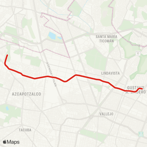 Metro El Rosario - Martín Carrera map