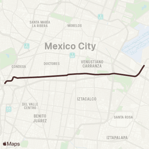 Metro Pantitlán - Tacubaya map