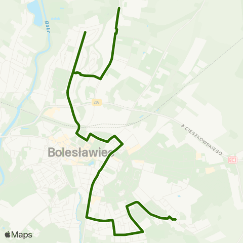 MZK Bolesławiec Staszica-Graniczna — Konradowska map