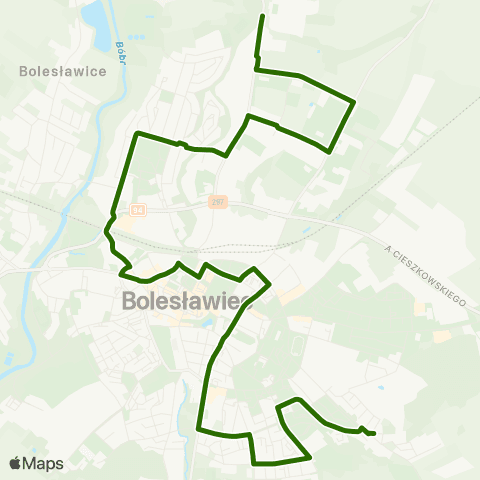 MZK Bolesławiec Starzyńskiego-Kosiby — Kościuszki Osiedle map