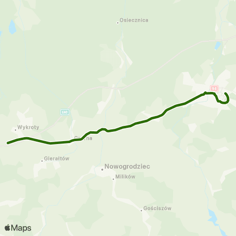MZK Bolesławiec Czerna BZMO 22 — Modłowa ZAJ.-Brama map