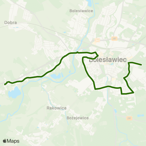 MZK Bolesławiec Al. Tysiąclecia Szpital — Zabobrze Pętla map