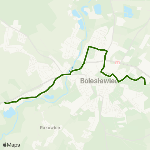 MZK Bolesławiec Zabobrze 170 — Gałczyńskiego Pętla map