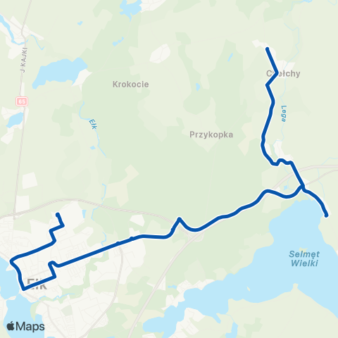 MZK Ełk Chełchy — Konieczki map