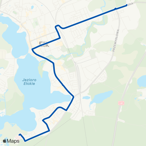 MZK Ełk Zakłady Mięsne — Szpital map