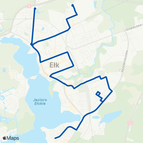 MZK Ełk Konieczki — Osiedle Bajkowe — Osiedle Jeziorna map