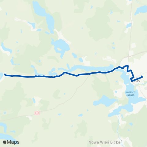 MZK Ełk Dworzec PKP — Rożyńsk (— Rogale) map