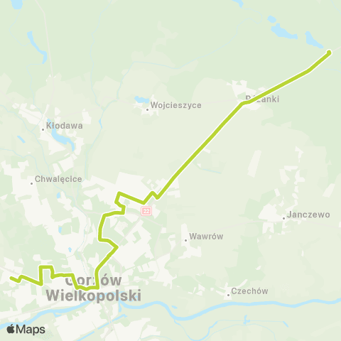 MZK Gorzów Wielkopolski Londyńska-Jezioro Nierzym map