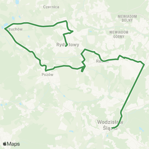 MZK Jastrzębie-Zdrój Wodzisław Śląski D.A. - Krzyżowice map
