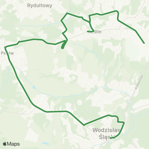 MZK Jastrzębie-Zdrój Wodzisław Śląski D.A. - Radlin KWK Marcel map