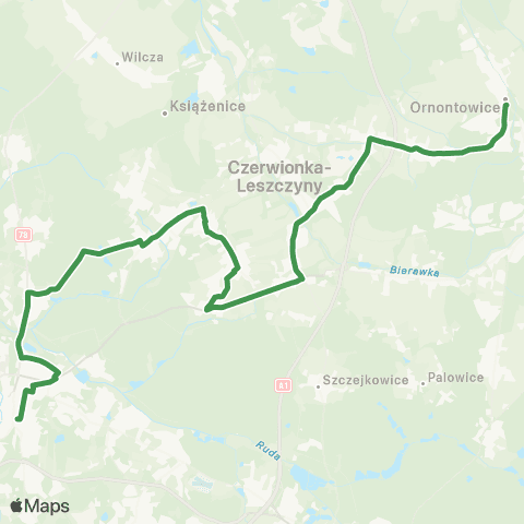 MZK Jastrzębie-Zdrój Rybnik Maroko Nowiny Dworzec - Dębieńsko map