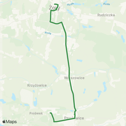 MZK Jastrzębie-Zdrój Żory Centrum Przesiadkowe - KWK Pniówek map