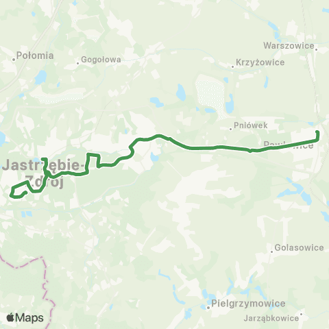 MZK Jastrzębie-Zdrój Carbonarium WORD - KWK Jas-Mos - Pawłowice Centrum map