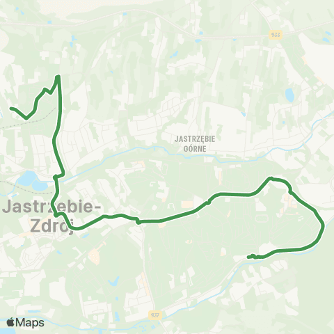 MZK Jastrzębie-Zdrój Arki Bożka - Piłsudskiego - KWK Jas-Mos map