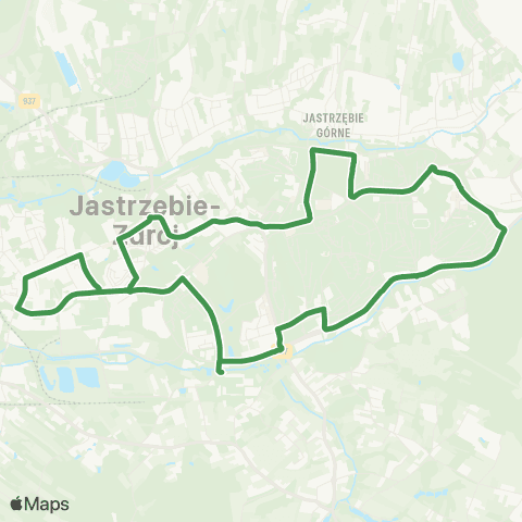MZK Jastrzębie-Zdrój Chlebowa Pętla - Arki Bożka - Zdrój - Chlebowa Pętla map