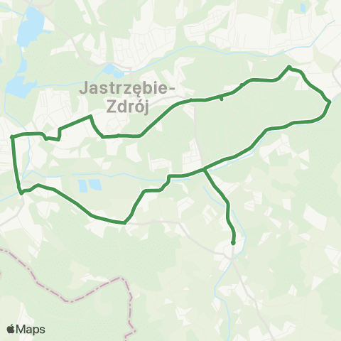 MZK Jastrzębie-Zdrój Arki Bożka - Moszczenica - Ruptawa - Arki Bożka map