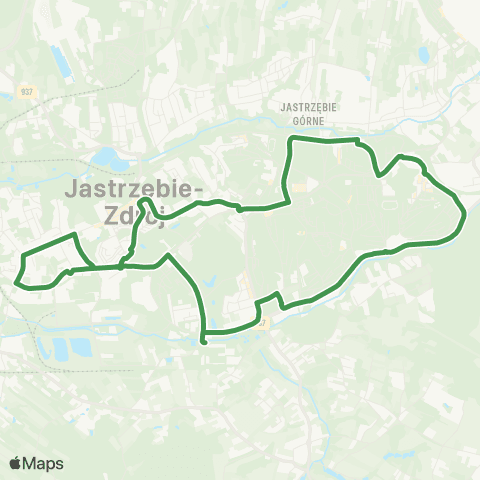 MZK Jastrzębie-Zdrój Chlebowa Pętla - Zdrój - Arki Bożka - Chlebowa Pętla map