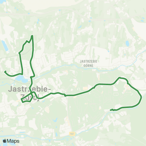 MZK Jastrzębie-Zdrój Arki Bożka - Os. Bogoczowiec map