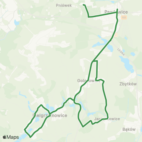 MZK Jastrzębie-Zdrój KWK Pniówek - Pielgrzymowice - KWK Pniówek map