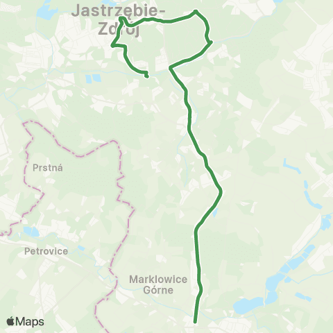 MZK Jastrzębie-Zdrój Chlebowa Pętla - Zebrzydowice Skrzyżowanie map