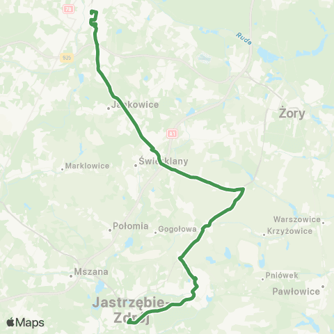 MZK Jastrzębie-Zdrój Zdrój - KWK Borynia - Rybnik Śródmieście 3 Maja map