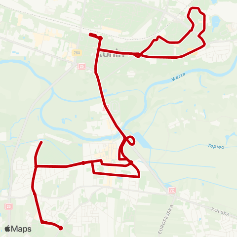 MZK Konin Rondo Kamińskiego — Sosnowa map