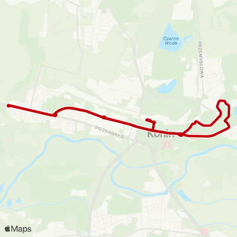 MZK Konin Poznańska — Sosnowa map
