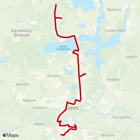 MZK Konin Piłsudskiego — Janów map