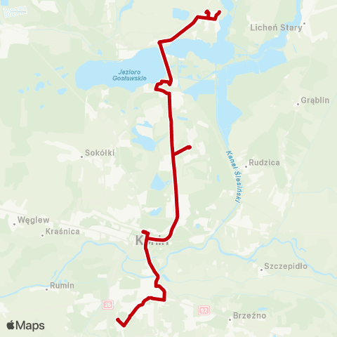 MZK Konin Topazowa — Łężyn map