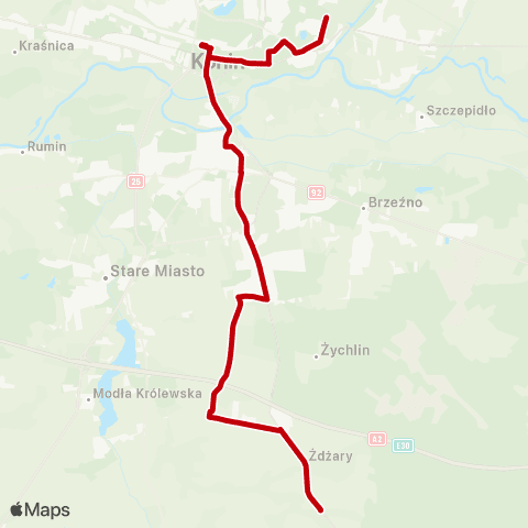 MZK Konin Cmentarz Komunalny — Janowice map