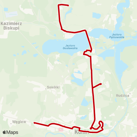 MZK Konin Poznańska — Elektrownia Pątnów map