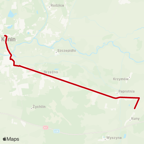 MZK Konin Dworzec PKP — Genowefa II map